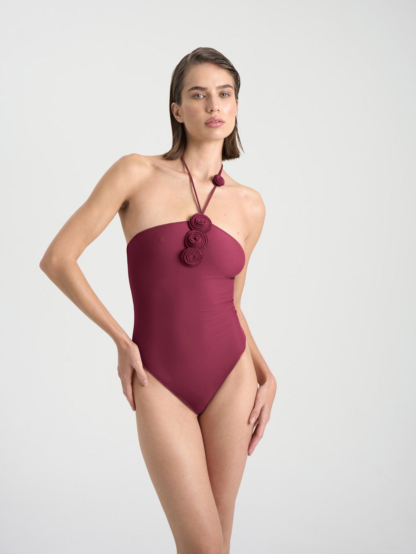 Karima One Piece Burgundy 1