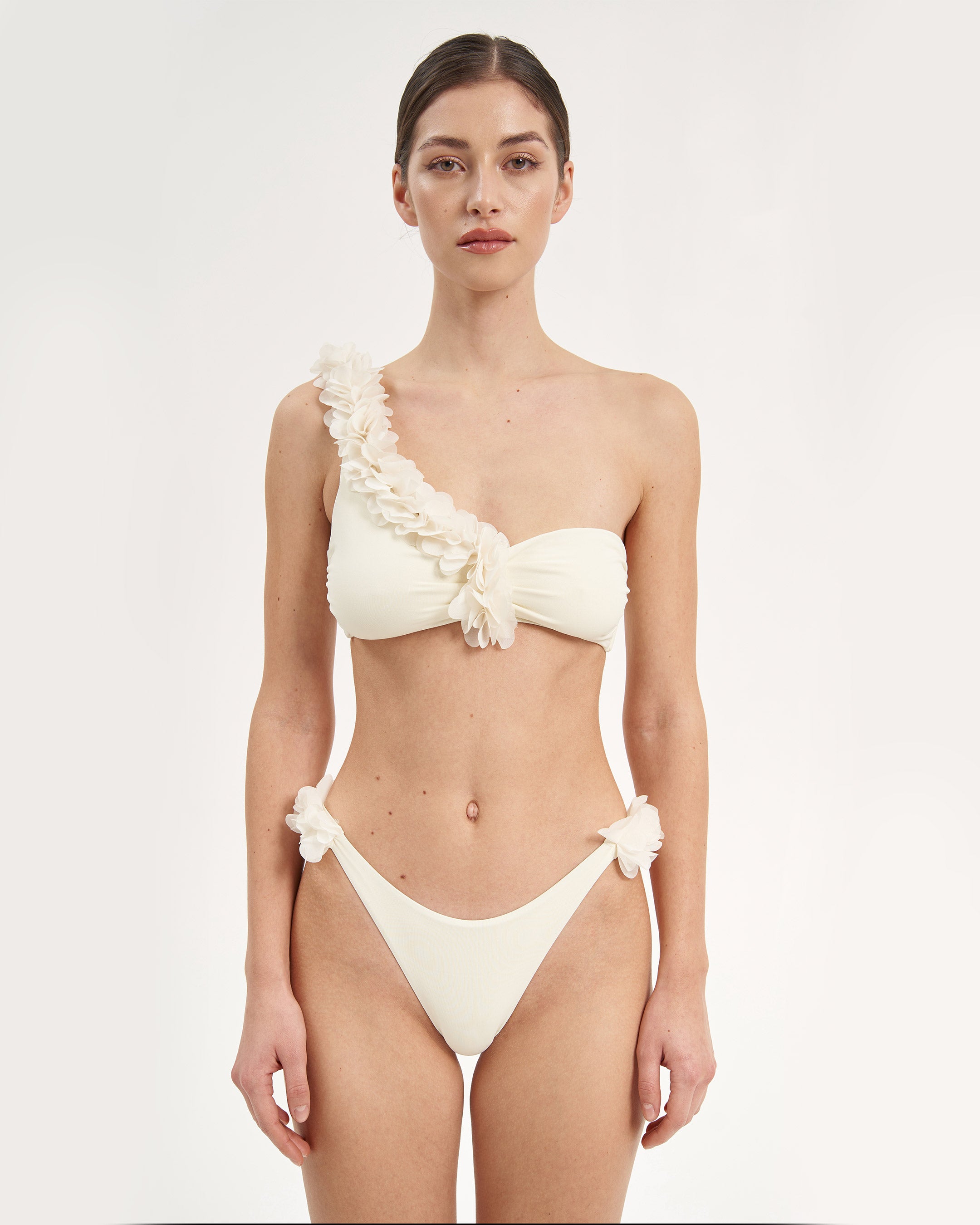 Rasha One Shoulder Ivory 1