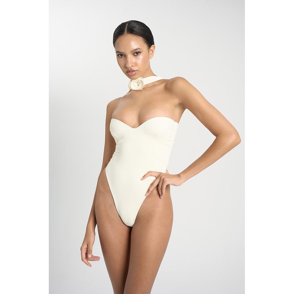 ワンピース水着 LA REVECHE La Reveche Amira One-Piece Swimsuit La Reveche + Amira White Petal Sky Blue Swimsuit